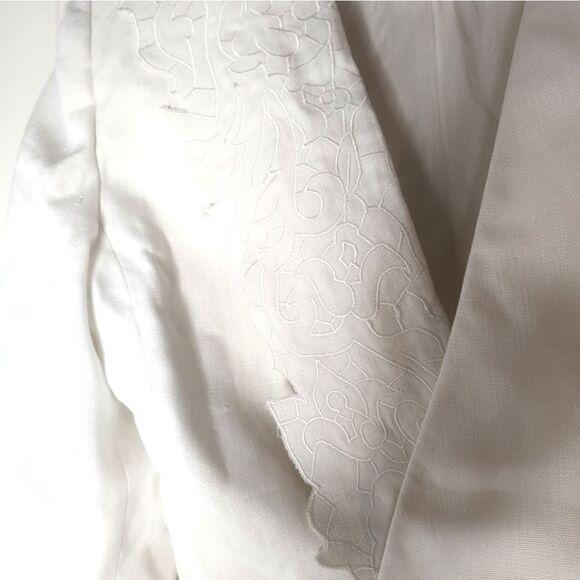 Gloria Vanderbilt 8 White LINEN Blend Embroidered Lined Women’s Skirt Suit - Picture 7 of 13